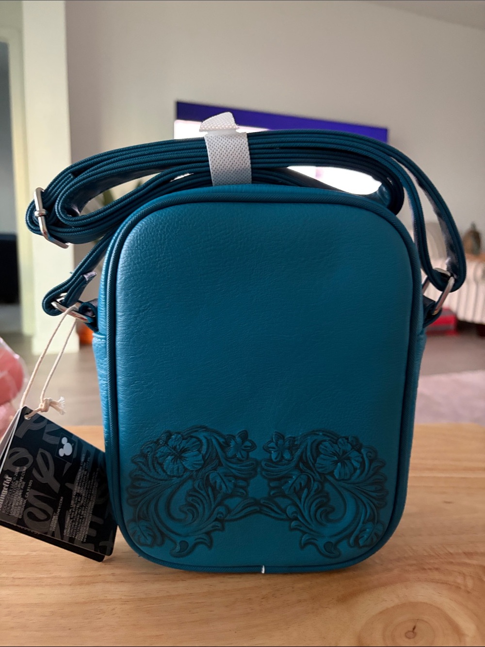 Loungefly Teal Stitch Embossed Messenger Bag - Picture 2 of 3